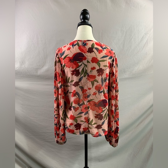Rose Floral Print Lantern Sleeve Blouse - Picture 8 of 8